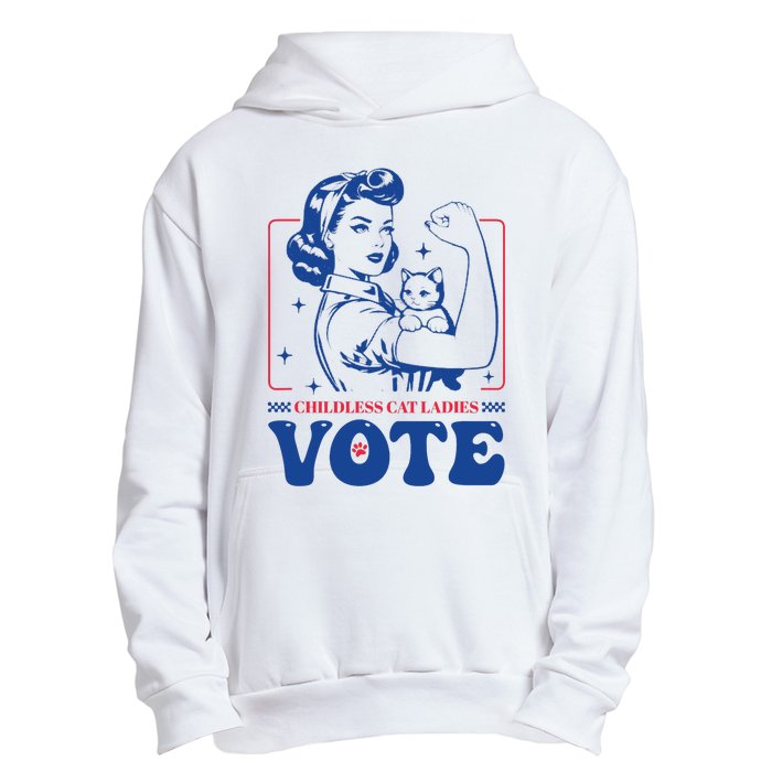 Childless Cat Ladies Vote Retro Election 2024 Usa Urban Pullover Hoodie