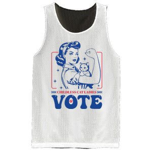 Childless Cat Ladies Vote Retro Election 2024 Usa Mesh Reversible Basketball Jersey Tank