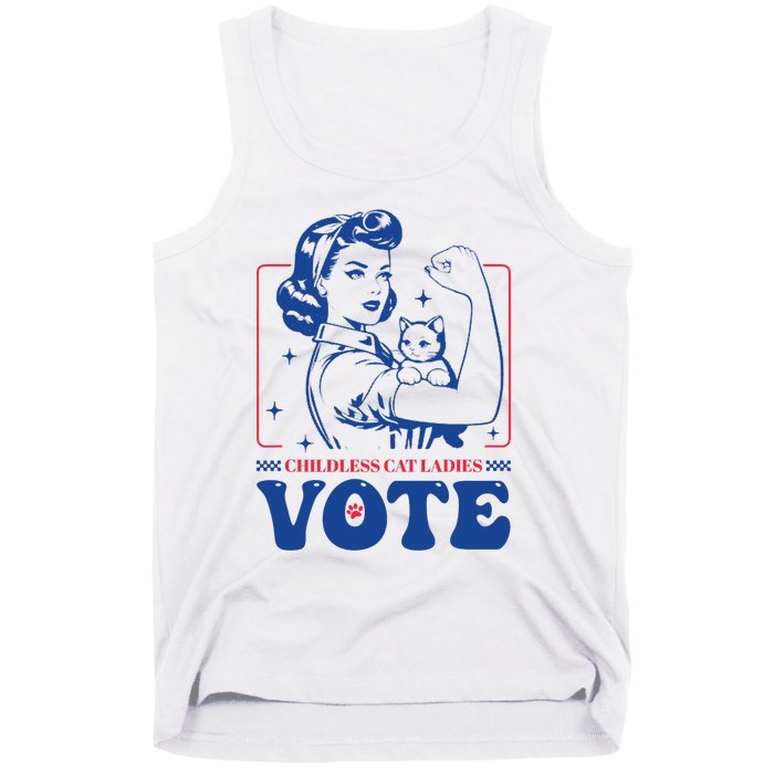 Childless Cat Ladies Vote Retro Election 2024 Usa Tank Top