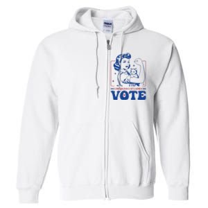 Childless Cat Ladies Vote Retro Election 2024 Usa Full Zip Hoodie