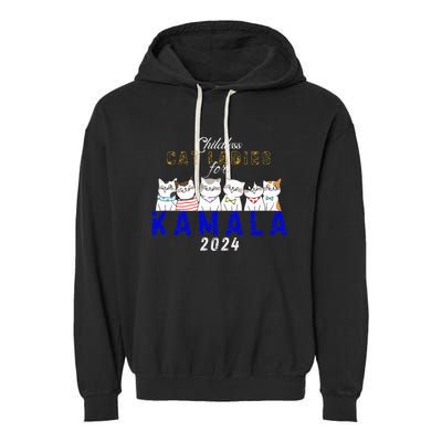 Childless Cat Ladies Vote For Kamala Harris 2024 Election Garment-Dyed Fleece Hoodie