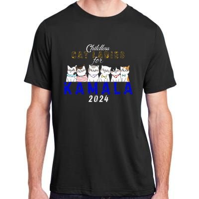 Childless Cat Ladies Vote For Kamala Harris 2024 Election Adult ChromaSoft Performance T-Shirt