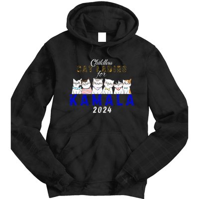 Childless Cat Ladies Vote For Kamala Harris 2024 Election Tie Dye Hoodie