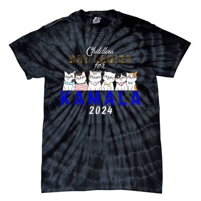 Childless Cat Ladies Vote For Kamala Harris 2024 Election Tie-Dye T-Shirt