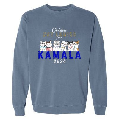 Childless Cat Ladies Vote For Kamala Harris 2024 Election Garment-Dyed Sweatshirt