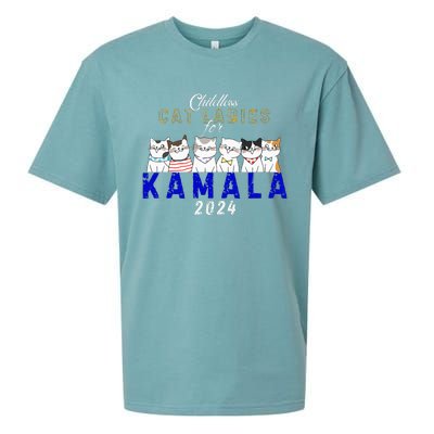 Childless Cat Ladies Vote For Kamala Harris 2024 Election Sueded Cloud Jersey T-Shirt