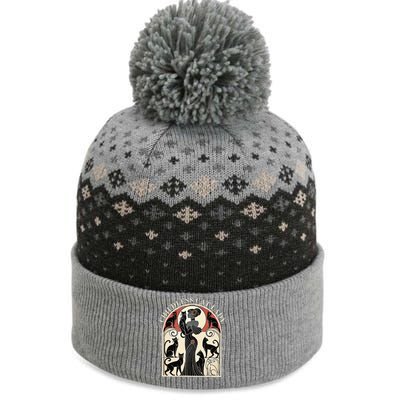 Childless Cat Ladies Cat Karma Retro Funny Gift The Baniff Cuffed Pom Beanie