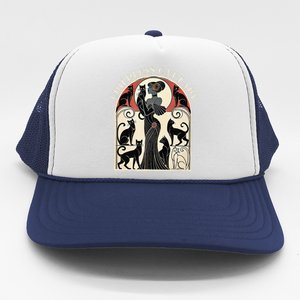 Childless Cat Ladies Cat Karma Retro Funny Gift Trucker Hat