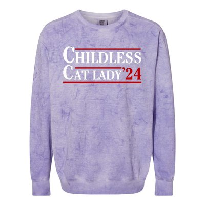 Childless Cat Lady 2024 Colorblast Crewneck Sweatshirt