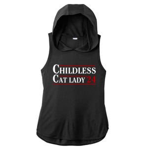 Childless Cat Lady 2024 Ladies PosiCharge Tri-Blend Wicking Draft Hoodie Tank