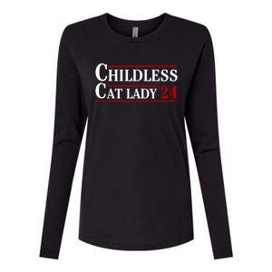 Childless Cat Lady 2024 Womens Cotton Relaxed Long Sleeve T-Shirt