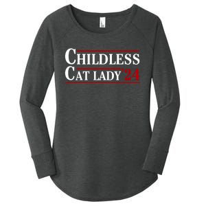 Childless Cat Lady 2024 Women's Perfect Tri Tunic Long Sleeve Shirt