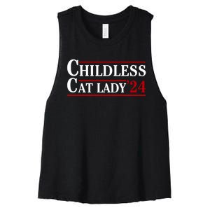 Childless Cat Lady 2024 Women's Racerback Cropped Tank