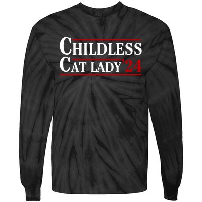 Childless Cat Lady 2024 Tie-Dye Long Sleeve Shirt