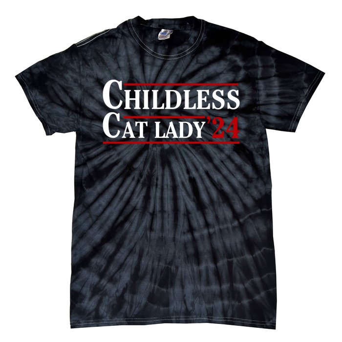 Childless Cat Lady 2024 Tie-Dye T-Shirt