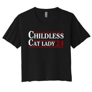 Childless Cat Lady 2024 Women's Crop Top Tee