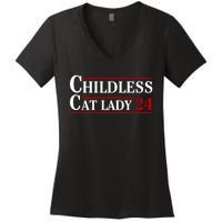 Childless Cat Lady 2024 Women's V-Neck T-Shirt