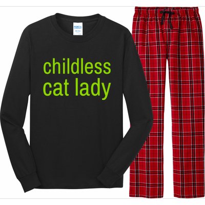 Childless Cat Lady Funny Vote 2024 Long Sleeve Pajama Set