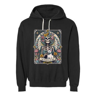 Childless Cat Lady Tarot Card Garment-Dyed Fleece Hoodie