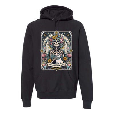 Childless Cat Lady Tarot Card Premium Hoodie