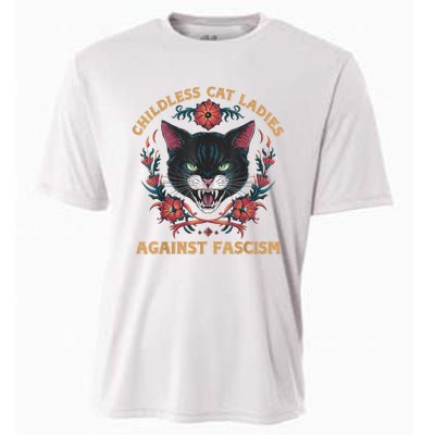 Childless Cat Lady Ladies Against Fascism Kamala 2024 Cooling Performance Crew T-Shirt