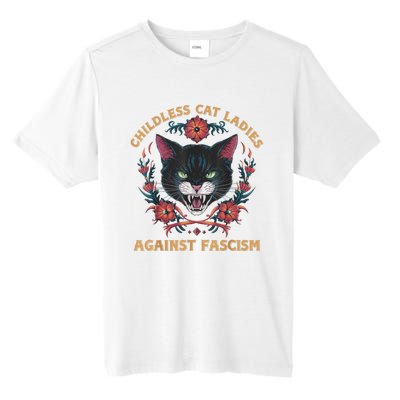 Childless Cat Lady Ladies Against Fascism Kamala 2024 Tall Fusion ChromaSoft Performance T-Shirt