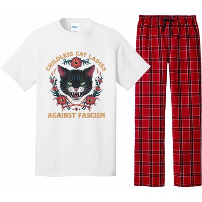 Childless Cat Lady Ladies Against Fascism Kamala 2024 Pajama Set