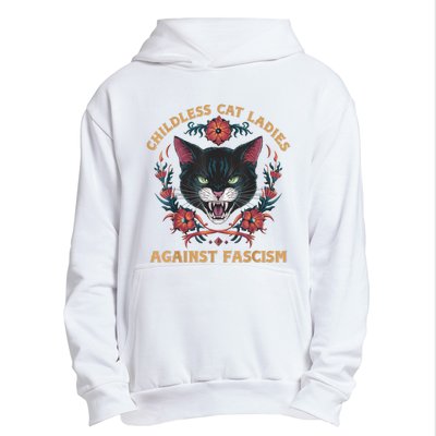 Childless Cat Lady Ladies Against Fascism Kamala 2024 Urban Pullover Hoodie