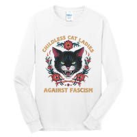 Childless Cat Lady Ladies Against Fascism Kamala 2024 Tall Long Sleeve T-Shirt