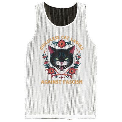 Childless Cat Lady Ladies Against Fascism Kamala 2024 Mesh Reversible Basketball Jersey Tank