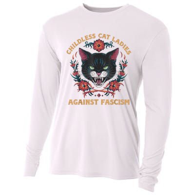 Childless Cat Lady Ladies Against Fascism Kamala 2024 Cooling Performance Long Sleeve Crew