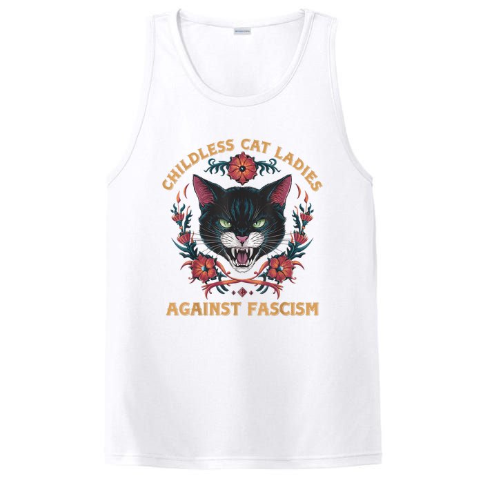 Childless Cat Lady Ladies Against Fascism Kamala 2024 PosiCharge Competitor Tank