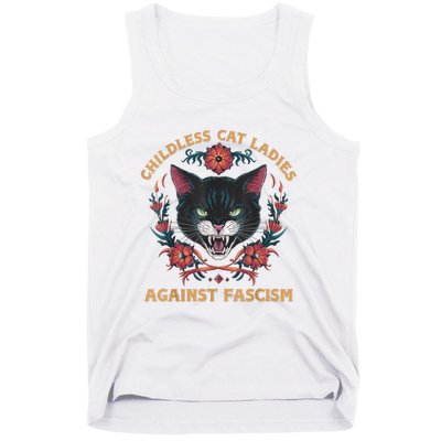 Childless Cat Lady Ladies Against Fascism Kamala 2024 Tank Top