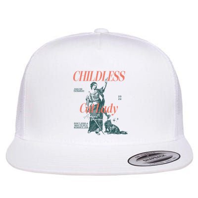 Childless Cat Lady Flat Bill Trucker Hat