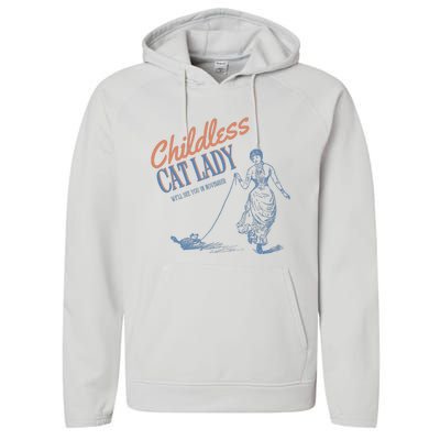 Childless Cat Lady Performance Fleece Hoodie