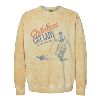 Childless Cat Lady Colorblast Crewneck Sweatshirt