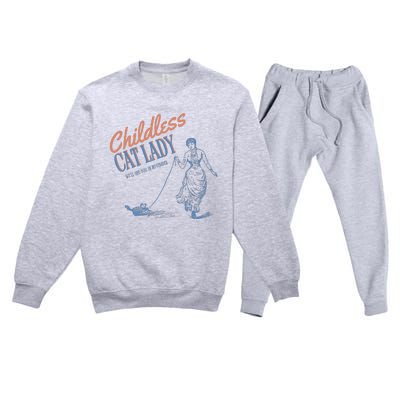 Childless Cat Lady Premium Crewneck Sweatsuit Set