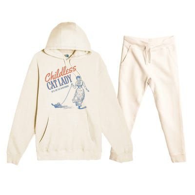 Childless Cat Lady Premium Hooded Sweatsuit Set