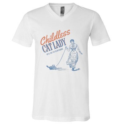 Childless Cat Lady V-Neck T-Shirt