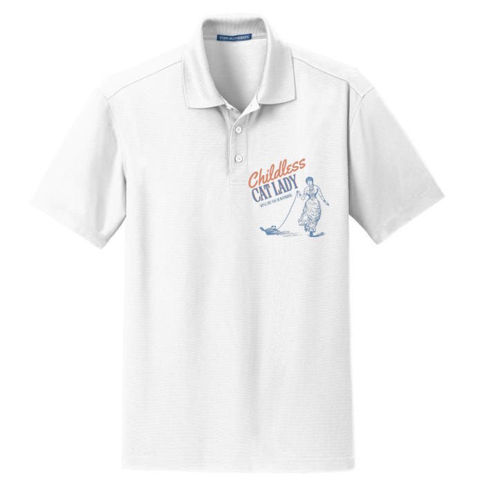 Childless Cat Lady Dry Zone Grid Polo