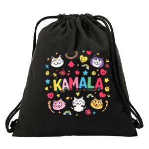 Childless Cat Lady Kamala Funny Kind Cartoon Cats Drawstring Bag