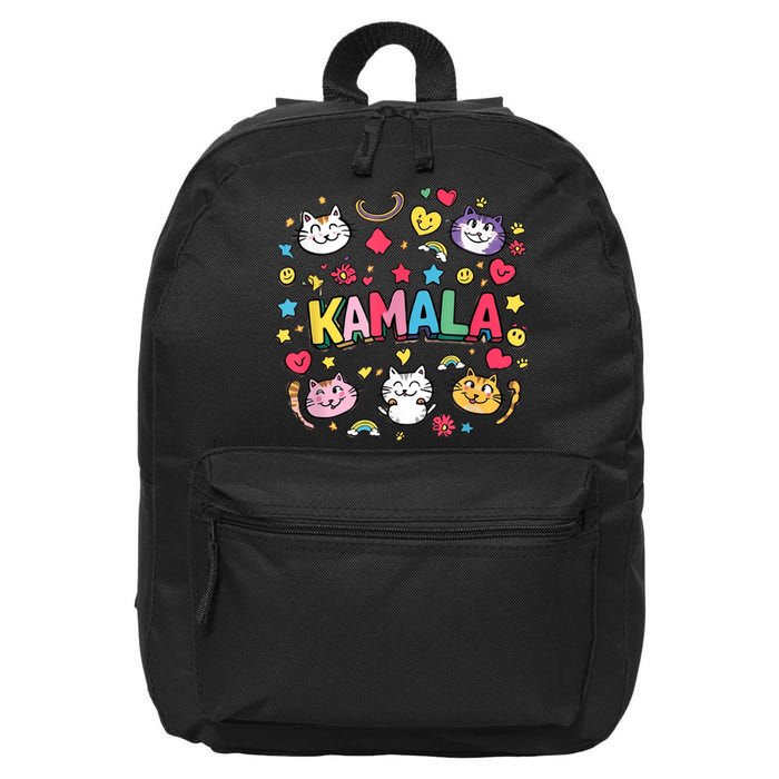 Childless Cat Lady Kamala Funny Kind Cartoon Cats 16 in Basic Backpack