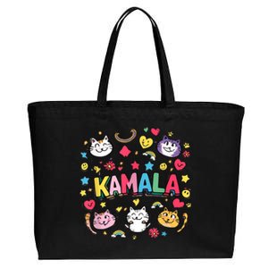 Childless Cat Lady Kamala Funny Kind Cartoon Cats Cotton Canvas Jumbo Tote