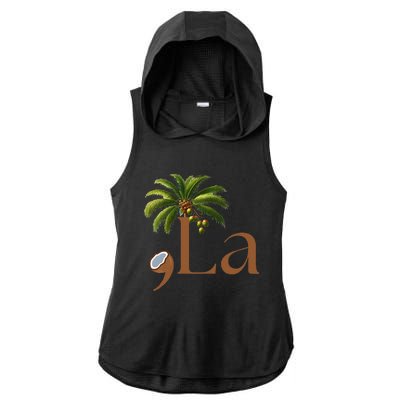 Coconut Comma + La 2024 Ladies PosiCharge Tri-Blend Wicking Draft Hoodie Tank