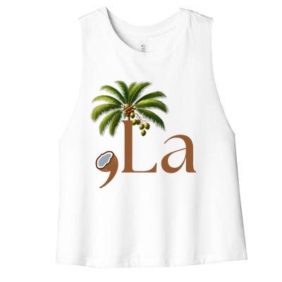 Coconut Comma + La 2024 Women's Racerback Cropped Tank