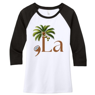 Coconut Comma + La 2024 Women's Tri-Blend 3/4-Sleeve Raglan Shirt