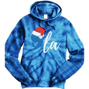 Christmas Comma La Santa Hat Kamala Harris Tie Dye Hoodie