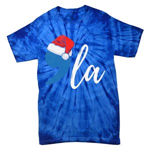 Christmas Comma La Santa Hat Kamala Harris Tie-Dye T-Shirt