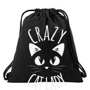 CRAZY CAT LADY Funny Fur Mom Mother's Day Christmas Birthday Drawstring Bag