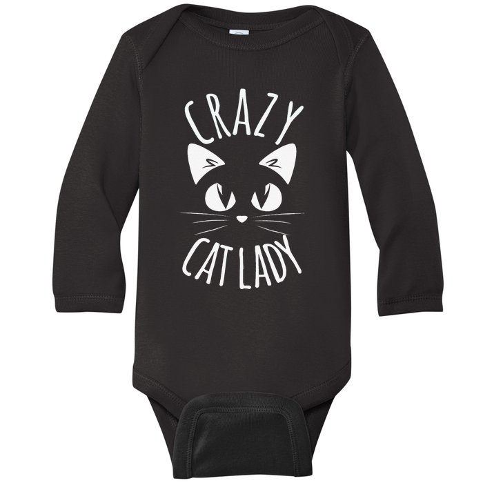 CRAZY CAT LADY Funny Fur Mom Mother's Day Christmas Birthday Baby Long Sleeve Bodysuit